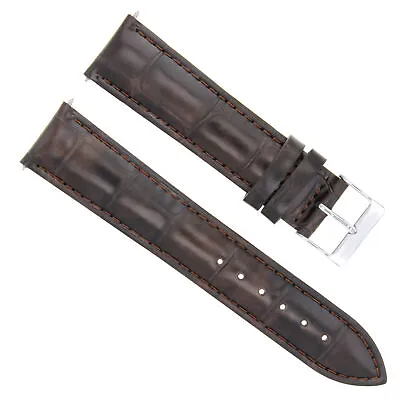 20mm Italian Leather Band Watch Strap For Patek Phillipe Watch Buckle Dark Brown • £17.05