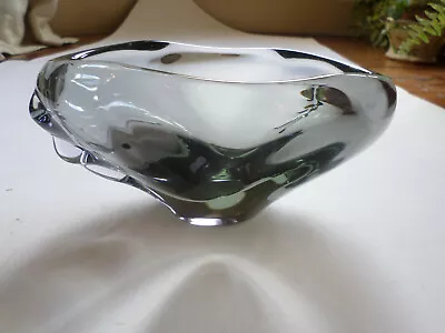 Whitefriars Thick Wall Clear Glass / Flint Bowl • £48