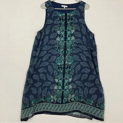 Max Studio Navy Floral Sleepless Lightweight Pullover Dress XL • $22