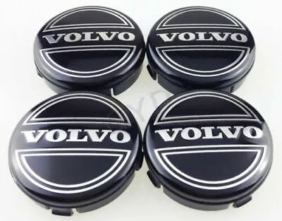 4 X Volvo 64mm Alloy Hub Wheel Centre Caps Set Emblem Top Quality Black • $11.18