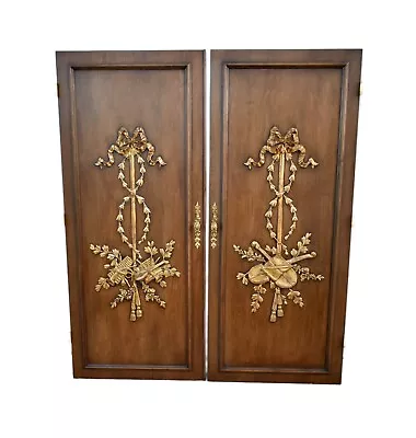 Vintage Ornate Carved & Gilded Regency Style Doors • $698