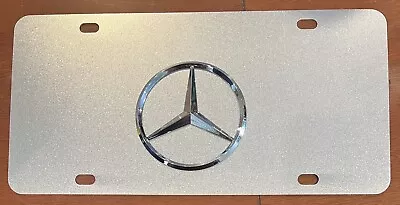 3D Raised For Mercedes-Benz Emblem Stainless Steel License Plate TAG W/Bolt Caps • $18.84