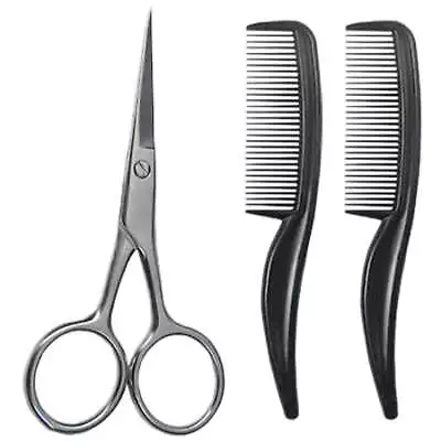 Men's Facial Hair Grooming Kit - Scissor 2 Mustache/Beard Combs #SC-9026 • $9.82