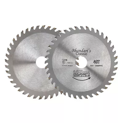 5  125mm Carbide Cicular Wood Saw Blade 40T Cutting Disc Cutter Tool 4/5  Arbor • £6.40