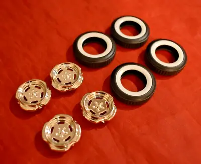 AMT Vintage Style Slotted Mag Wheels And Wide White Wall Tires 1/25 • $11.95