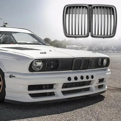 BMW 3 Series E30 Flat Black Shadow Euro Sport Front Hood Kidney Grill M3 M 82-94 • $24.99