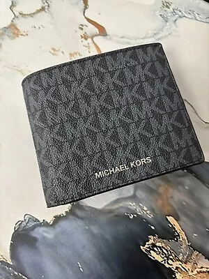 MICHAEL KORS Men's Cooper Logo Billfold Wallet With Coin Pouch $158 Admiral Blue • $58.98