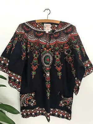 Vintage Cotton Dashiki By Hatari Kaftan Shirt S M L • £28