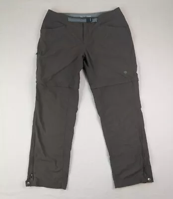 Mountain Hardwear Convertible Pants Womens 16x31 Nylon Brown Belted Hiking • $12.69