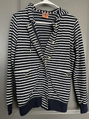 £59.32 • Buy TORY BURCH Striped Hoodie Sweater Size XS EUC 