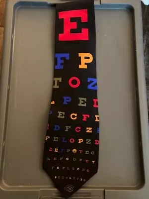 Vintage Vicky Davis Eye Snellen Chart Doctor Optometrist Silk Tie • $18