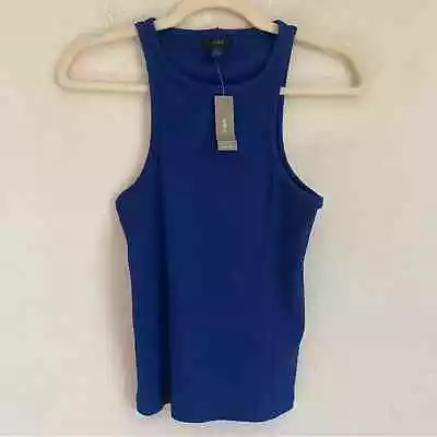 NWT J.Crew Ribbed Halter New Favorite Tank Top Vintage Blue Size XS • $40.77