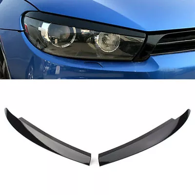 Head Light Lamp Eyebrow Eyelid Cover Trim Glossy Black Fit VW Scirocco 2009-2017 • $16.28