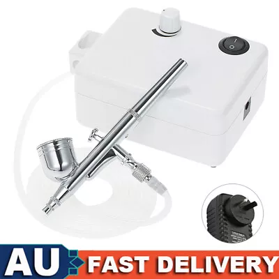 0.3mm Airbrush Compressor Kit Dual Action Air Brush Tattoo Paint Spray Gun Tool • $50.99