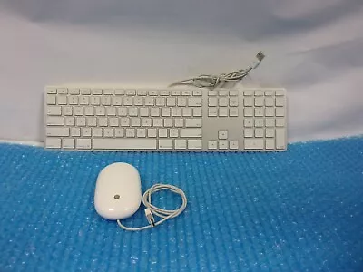 Apple White Aluminum USB Wired Keyboard A1243 And Apple Wired Mouse A1152 • $35