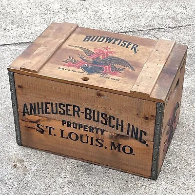 Vintage Budweiser Wooden Crate Box Centennial 1876-1976 Anheuser-Busch Bud Beer • $119