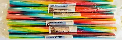 SIX JUMBO Sticks Of Traditional Seaside Rock - Rainbow Fruit Made In Blackpool • £9.99