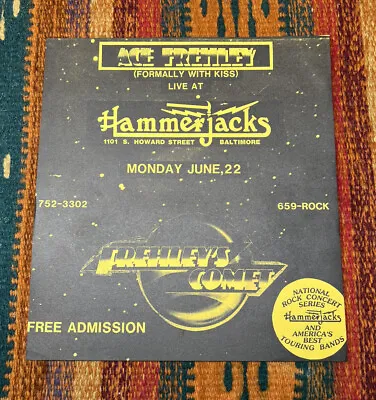 RARE Ace Frehley’s Comet Poster Radio Ad June 22nd 1987 Hammerjacks Baltimore • £47.49