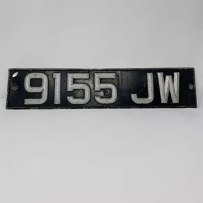 Vintage British License Plate Raised Letters Ace Brand 9155 JW From UK England • $30