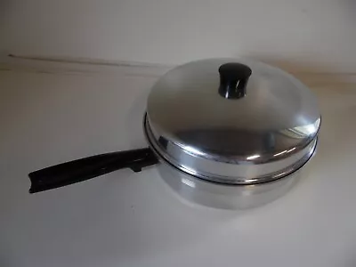 Vintage Lustre Waterless Cookware 10  Aluminum Frying Pan Skillet  With Lid • $29.99