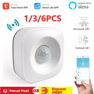 $47.99 • Buy 6x Tuya WiFi Smart PIR Motion Sensor Alarm Detector Work With Alexa Google Home