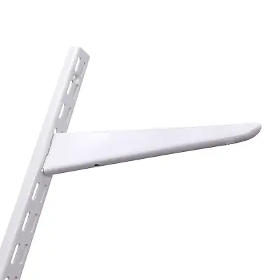 Twin Slot Shelving Upright Bracket White UK System Wall Support Adjustable • £66.99