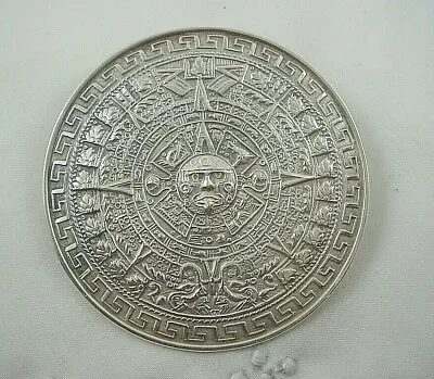 Sterling Silver Large Mayan Calendar Pin Brooch Pendant Hechen Mexico • $49.99