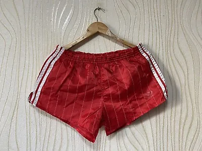 ADIDAS 90s FOOTBALL SOCCER SHORTS RED Sz M • $50.94