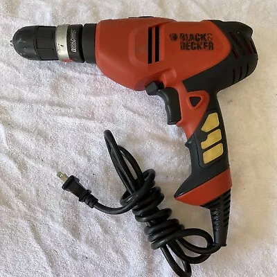 Black And Decker Corded Drill 5 A0-1350 RPM DR220g  10MM Variable Speed Tested • $14.99