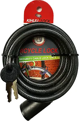 Bike Cable Lock Keyed 6ft Bicycle Cable Lock With 2 Keys High Security Lock • $12.99
