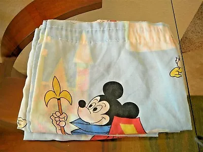 Vintage Mickey Minnie Mouse Walt Disney Prod 4 Curtains + Pillow Case Free Ship • $20