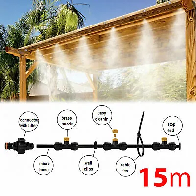 15 M - MISTING COOLING SYSTEM_Micro Drip Irrigation Garden Sprinkler Nozzle - UK • £20.13