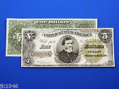 Reproduction $5 1890 T-Note US Paper Money Currency Copy • $3.95