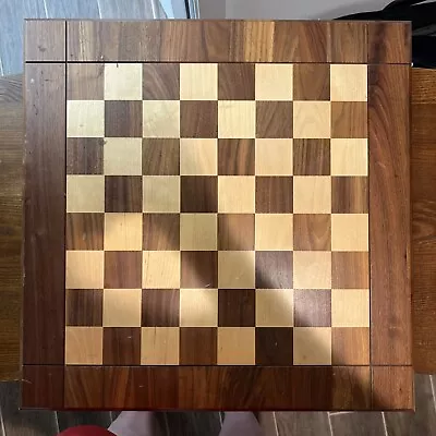 Vintage Drueke Wood Chess Board - 1 1/2 Squares Double Sided Maple Walnut • $200