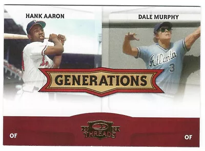 2008 Donruss Threads Generations #1 Hank Aaron Dale Murphy Baseball Card  Braves • $6.95