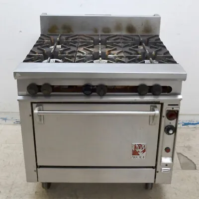 Wolf 36  6-Burner Stainless Steel Commercial Gas Range Oven W/ Casters • $2822.29