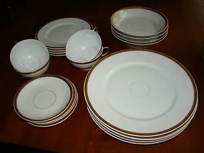 Vintage Wm. Guerin Limoges China White&Gold Dinner Dish Set 20Pces Service For 4 • £237.54