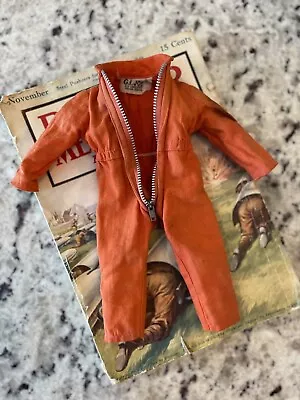 Vintage 1964 GI Joe Action Pilot Orange Jumpsuit Flight Suit Hong Kong • $20