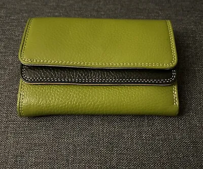 Vera Pelle Wallet Genuine Leather - Green/Black • $29.99