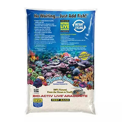 Natures Ocean Bio-Activ Live Reef Sand Natural Fine White #1 10lb / 4.5Kg • £28.99