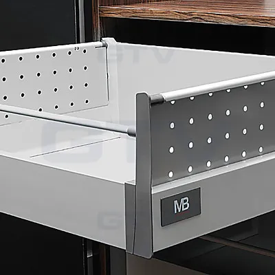 £4.80 • Buy Perforated Sides For Soft Close Kitchen Drawer Box Modern Box Runners - Grey