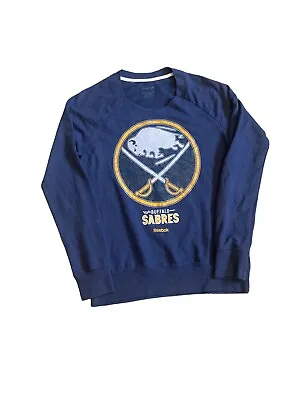 £12 • Buy Buffalo Sabres NHL Thin Reebok Navy Sweatshirt Size S