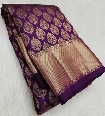 £23.99 • Buy Banarasi Silk Saree Formal Ethnic Wear Indian Women Wedding Party Bridal Sari