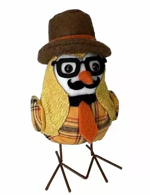 Way To Celebrate Harvest Felt Bird With Tie Glasses Plaid Mustache Walmart • $9.09