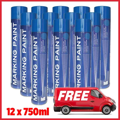 12 X Line Marker - Marking Spray Paint 750ml - FREE DELIVERY - Over 20200 Sold • £41.90