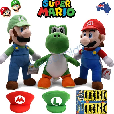 33cm Super Mario Bros Mario Luigi Yoshi Plush Soft Toys Doll Stuffed Kids Game • $25.90