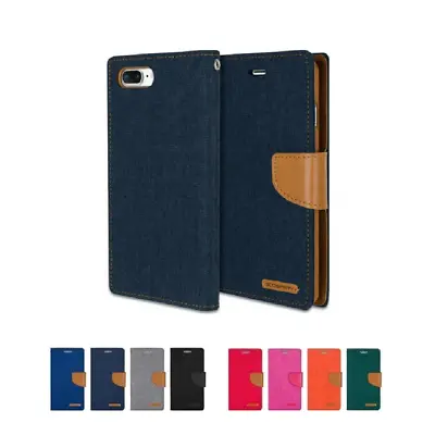 Goospery Canvas Diary Wallet Case With Card Slots For IPhone 8 7 SE 2 SE 3 8+ 7+ • $14.95