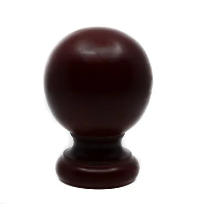 CLASSIC COLONIAL BALL SOLID MAHOGANY STAIN WOOD FINIAL-NEWEL POST ~3.5  X 5” • $9.99