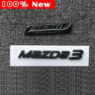 2pcs Set SKYACTIV TECHNOLOGY & 3 Rear Trunk Emblem Badge Gloss Black For Axela • $31.50