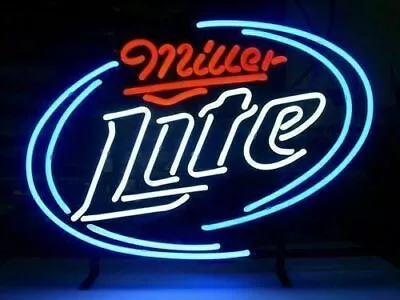 Neon Light Sign Lamp For Miller Lite Beer 20 X16  Miller Time Bar Open Man Cave • $131.98